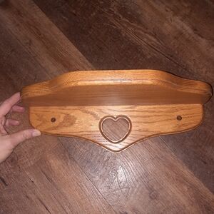 Wooden Wall Shelf with Heart Cutout